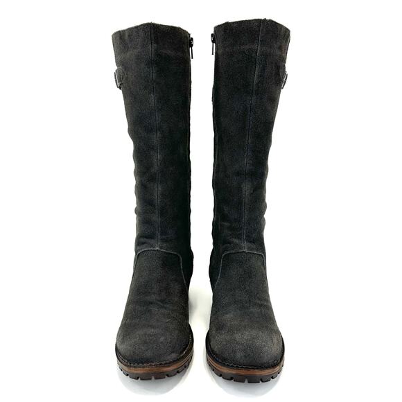 Kenneth Cole Reaction Women Gray Knee High Tall Riding Boot Sz 7.5 Suede Leather - Picture 3 of 14